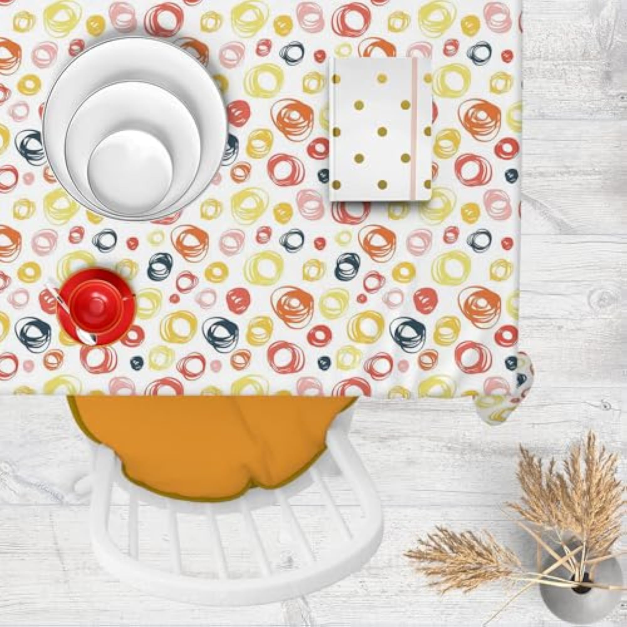 Abstract Doodle Velvet Table Cloth Cover for Dining & Center Table